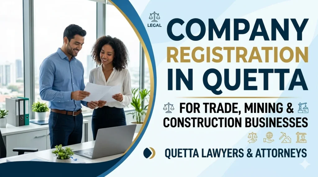 Company registration lawyers in Quetta assisting contractors and traders